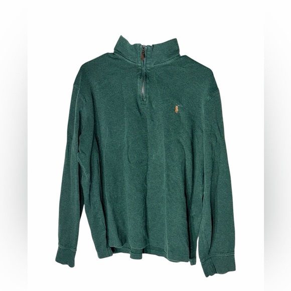 Polo by Ralph Lauren Forest Green Half Zip-Up Sweater Large - Picture 1 of 5
